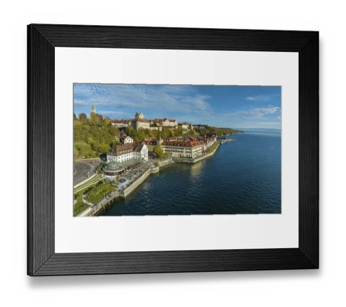 Framed Print : Town view of Meersburg with lakeside promenade