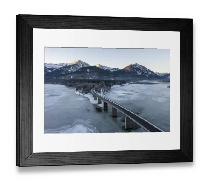 Framed Print : Evening mood, panorama of Sylvensteinsee Framed Print : Evening mood, panorama of Sylvensteinsee