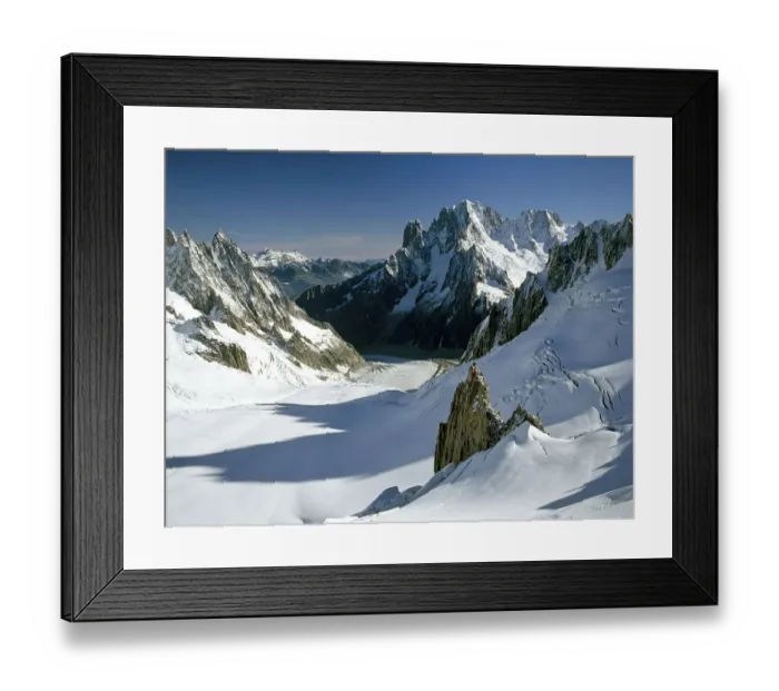 Framed Print : Mt. Aiguille Verte, Mer de Glace Glacier Framed Print : Mt. Aiguille Verte, Mer de Glace Glacier