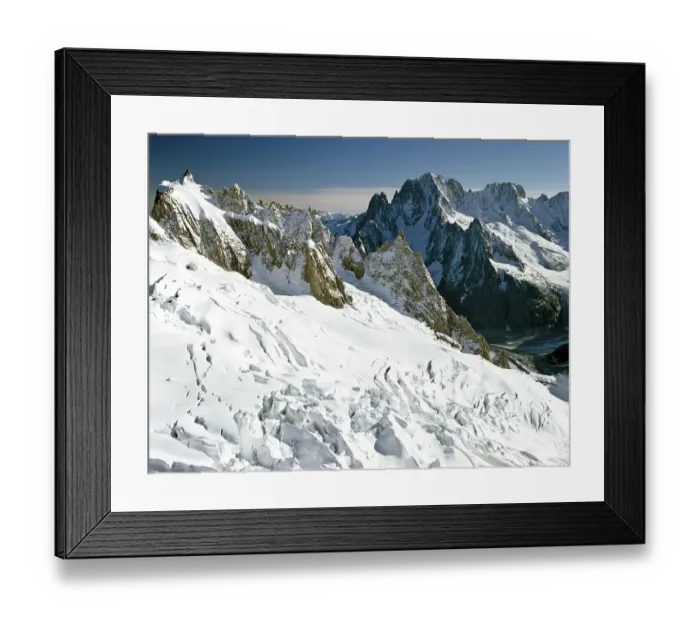Framed Print : Mer de Glace Glacier, crevasses and breaks Framed Print : Mer de Glace Glacier, crevasses and breaks