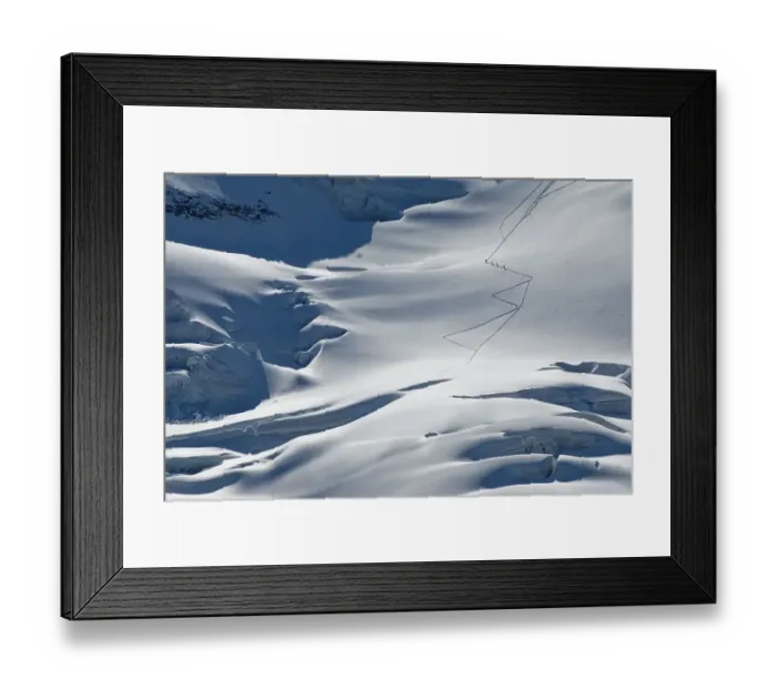 Framed Print : Roped party climbing down the glaciated mountainside of the Mt Piz Palue Framed Print : Roped party climbing down the glaciated mountainside of the Mt Piz Palue