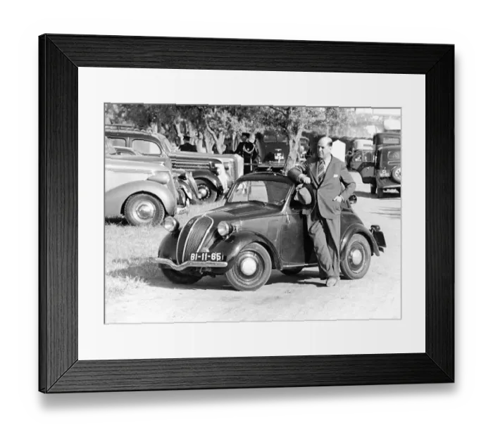 Framed Print : Historic photograph, small car