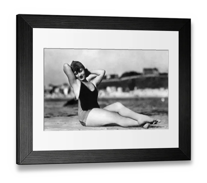 Framed Print : Woman wearing a bathing suit, historic photograph Framed Print : Woman wearing a bathing suit, historic photograph