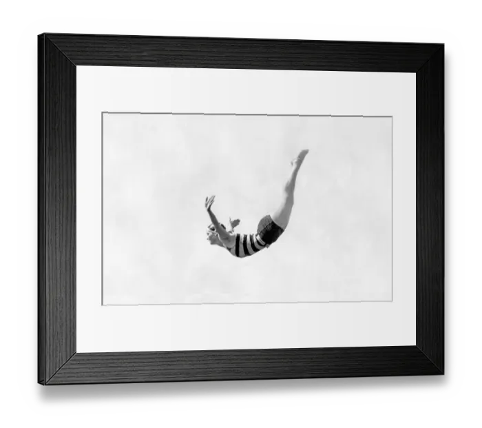 Framed Print : Female high diver, historical image, ca. 1928