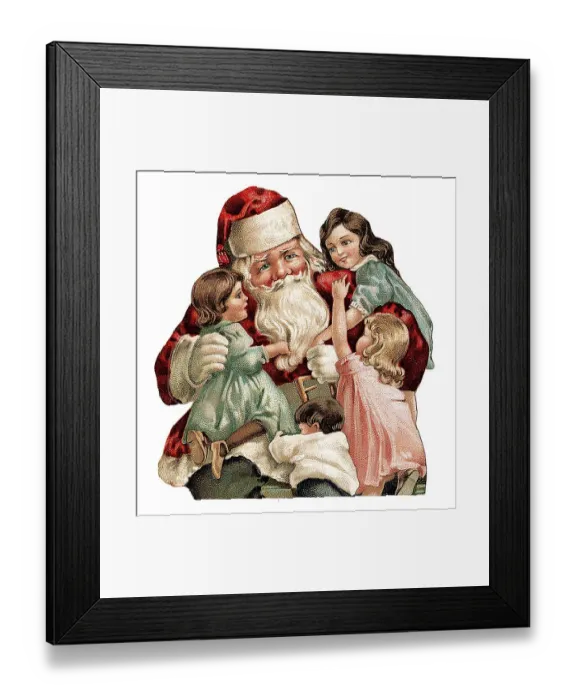 Framed Print : Santa Claus surrounded by children