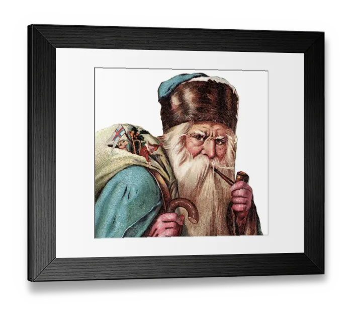 Framed Print : Santa Claus with pipe and stick Framed Print : Santa Claus with pipe and stick