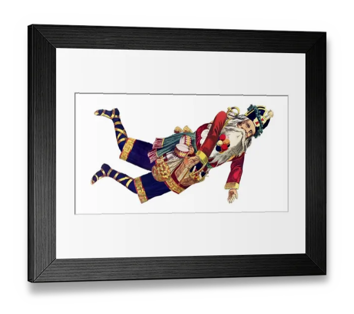 Framed Print : Flying Santa Claus, historical illustration Framed Print : Flying Santa Claus, historical illustration