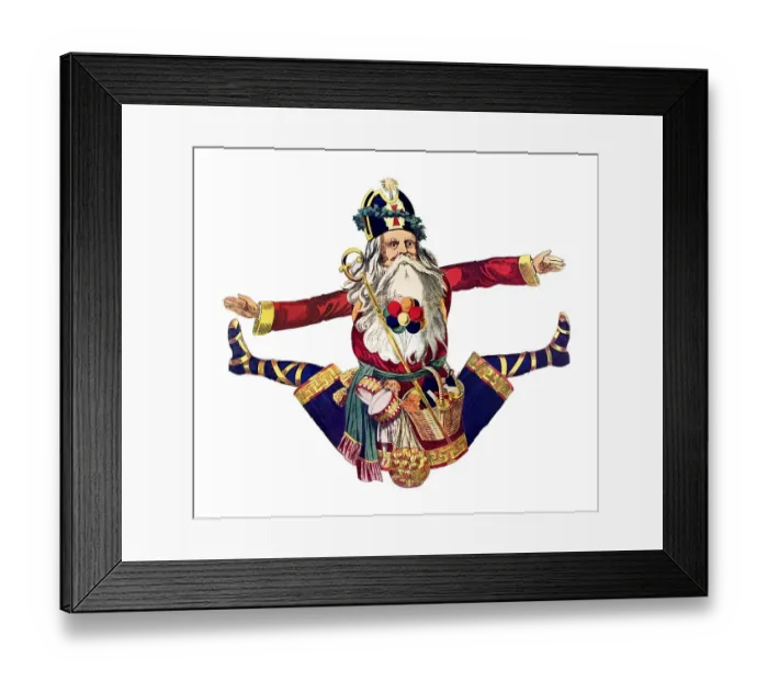 Framed Print : Jumping Santa Claus, historical illustration