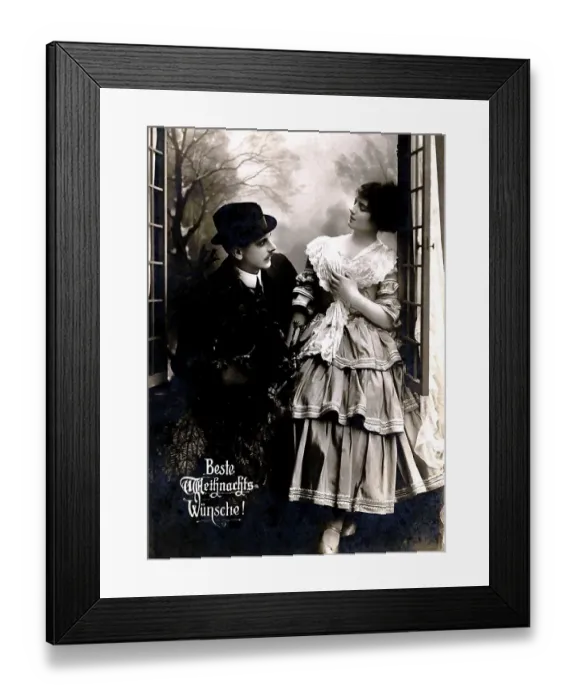 Framed Print : Man and woman sitting at a window Framed Print : Man and woman sitting at a window