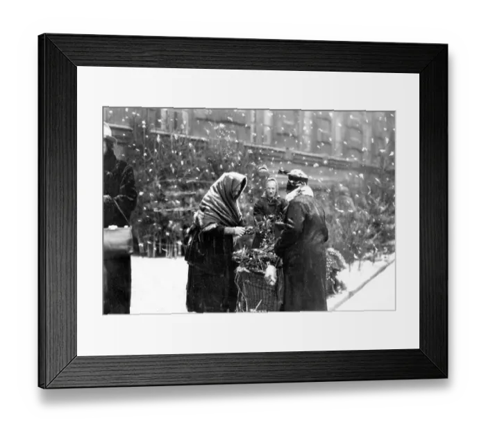Framed Print : Christmas market, ca. 1930, exact place unknown