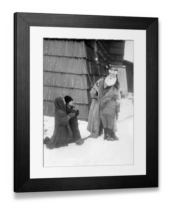 Framed Print : Nikolaus punishes children ca. 1930