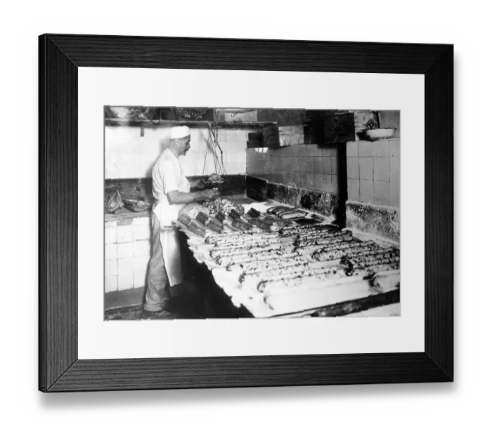 Framed Print : Baker bakes Dresden Christstollen ca Framed Print : Baker bakes Dresden Christstollen ca