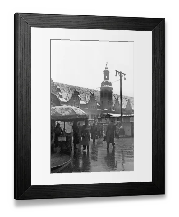 Framed Print : Christmas market, 1956, market place