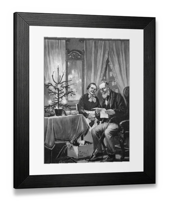 Framed Print : Grandparents reading the Christmas list of their grandchildren Framed Print : Grandparents reading the Christmas list of their grandchildren