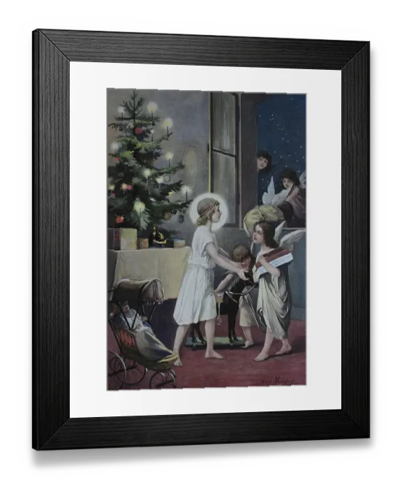 Framed Print : Christmas, Christ Child bringing gifts