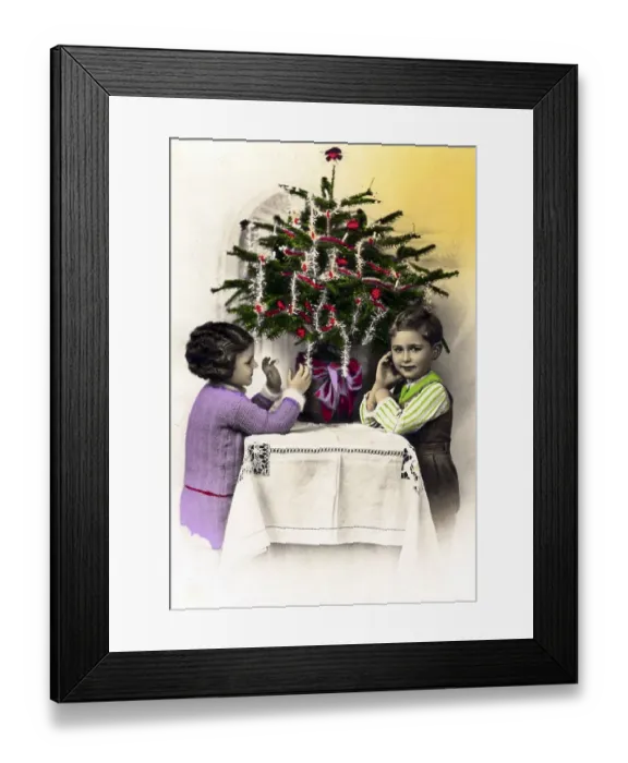 Framed Print : Historic photograph, Christmas, around 1915