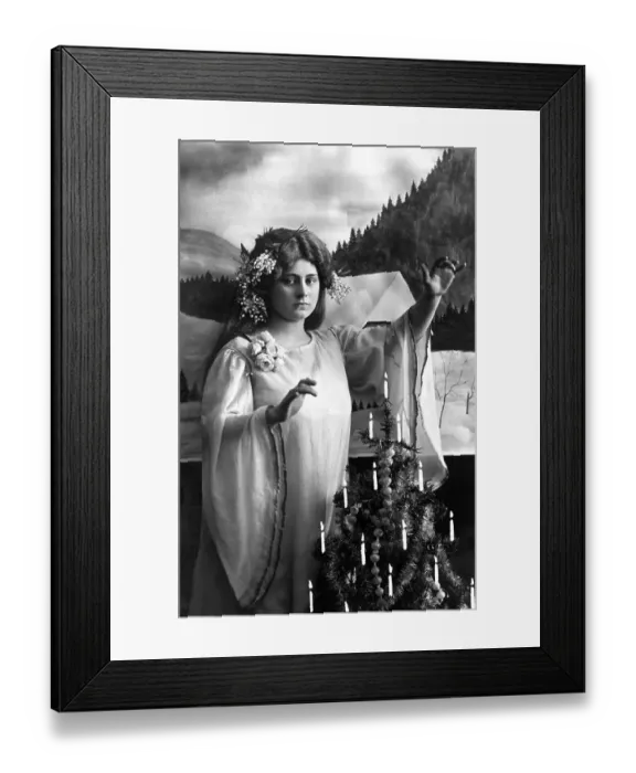Framed Print : Historic photograph, Christmas angel