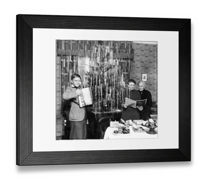 Framed Print : Historic photograph, family playing music
