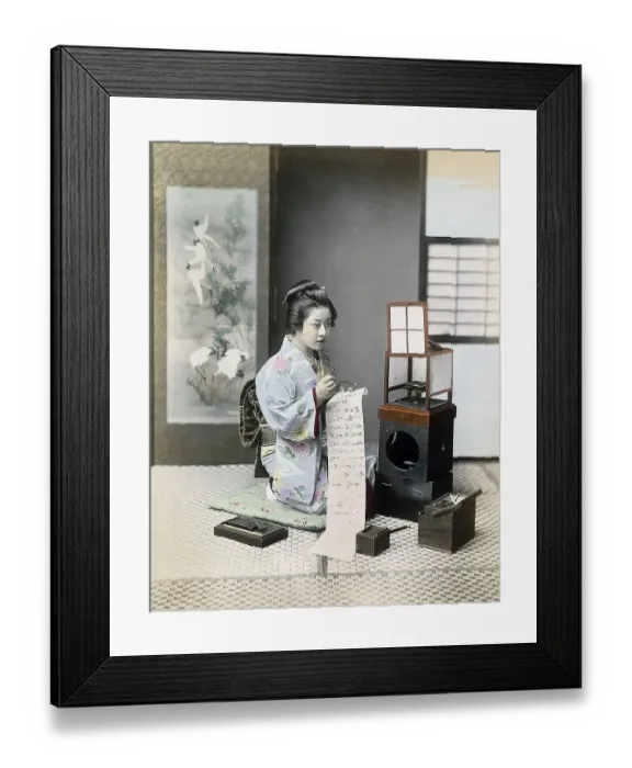Framed Print : Geisha writing letter, Japan, Asia