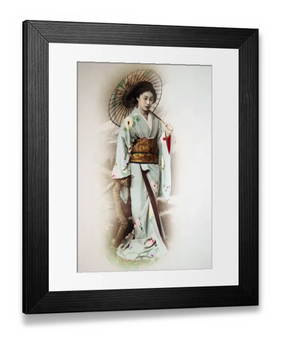Framed Print : Geisha with umbrella, Japan, Asia
