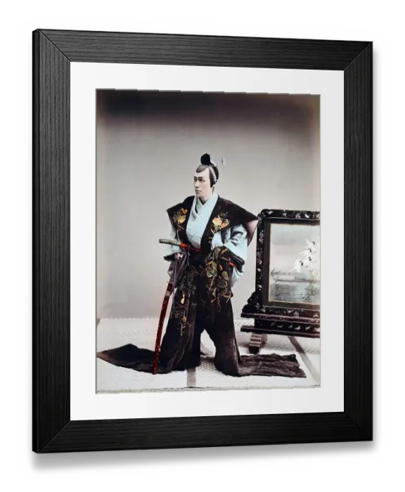 Framed Print : Samurai with sword, Japan, Asia