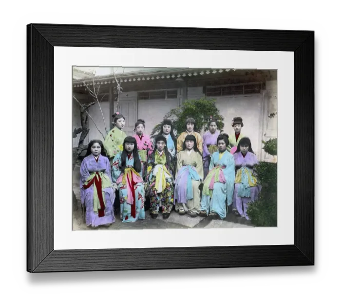 Framed Print : Group of girls, Japan, Asia Framed Print : Group of girls, Japan, Asia