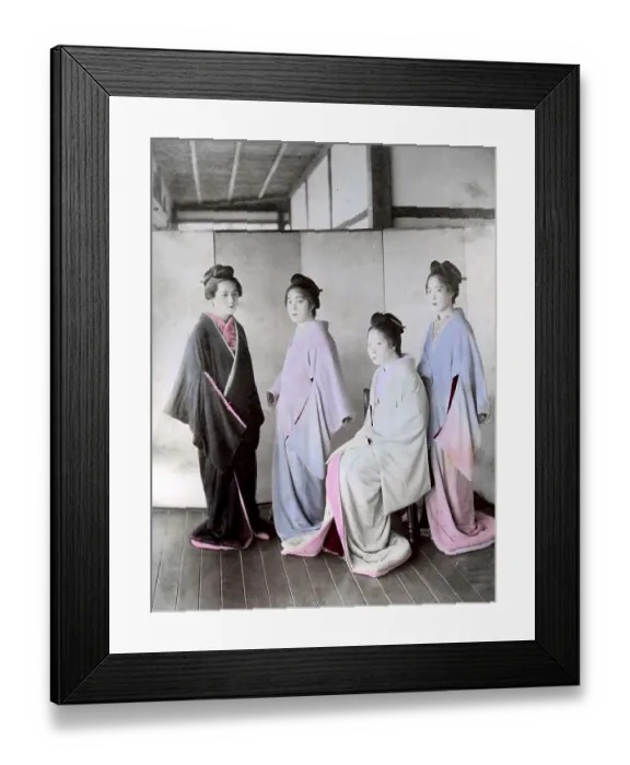 Framed Print : Four geishas, Yokohma, Japan, Asia