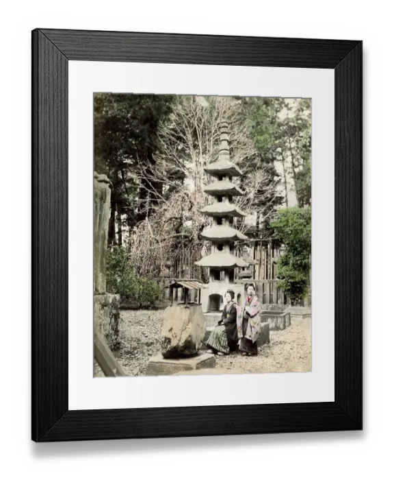 Framed Print : Two women in shrine, Japan, Asia