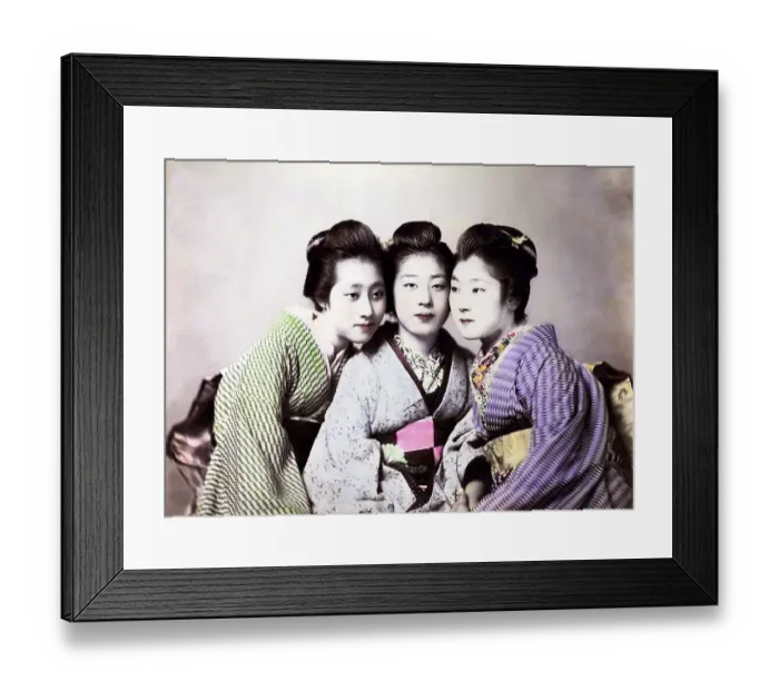 Framed Print : Three geishas, ​​Japan