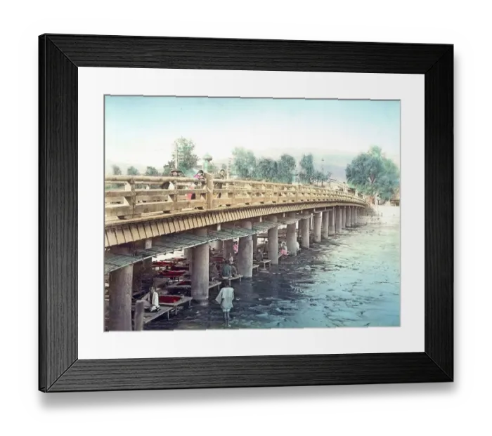 Framed Print : Kamo river, Sanjo Ohashi bridge
