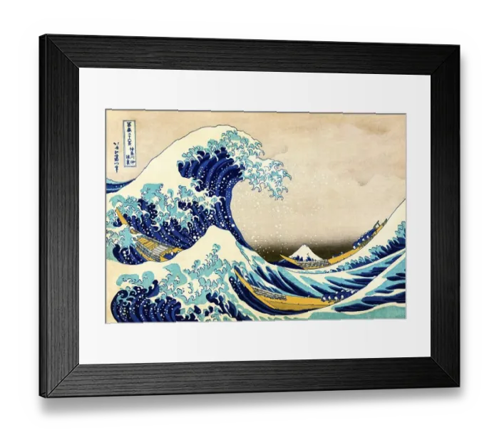 Framed Print : Colored woodcut Under the Wave off Kanagawa Framed Print : Colored woodcut Under the Wave off Kanagawa