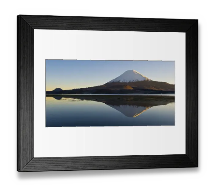 Framed Print : Parinacota volcano reflecting in the Chungara lake