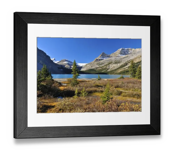 Framed Print : Rocky Mountains, Bow Lake, in the distance Framed Print : Rocky Mountains, Bow Lake, in the distance