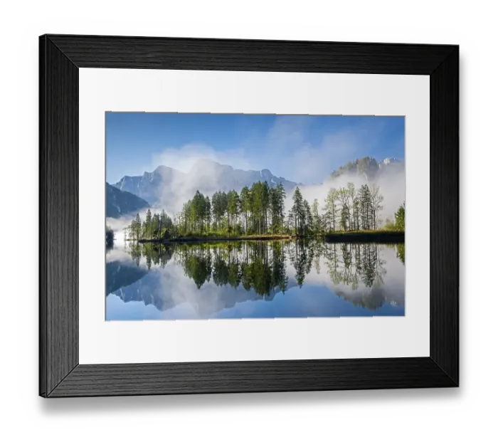 Framed Print : Almsee with reflection, Zehnerkogel