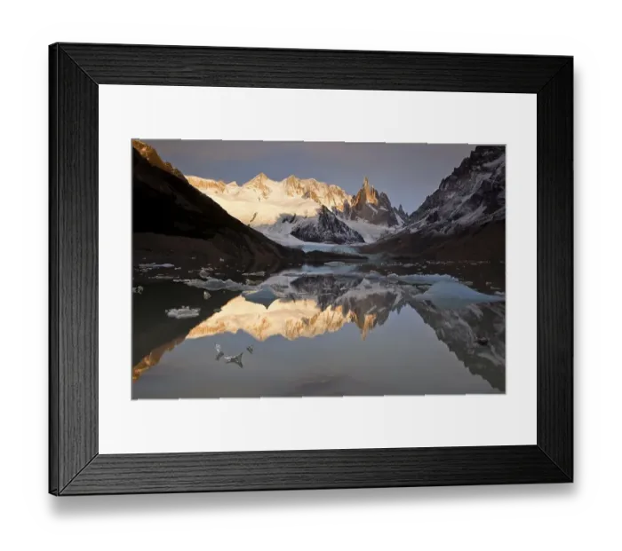 Framed Print : Cerro Torre Mountain, reflection in a lake Framed Print : Cerro Torre Mountain, reflection in a lake