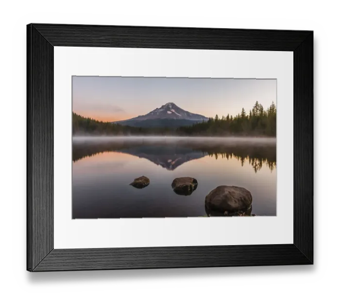 Framed Print : Sunrise, reflection of the volcano Mt