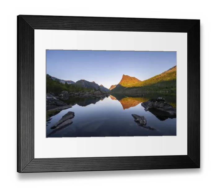 Framed Print : Evening mood, sunset at the lake Innerdalsvatna Framed Print : Evening mood, sunset at the lake Innerdalsvatna