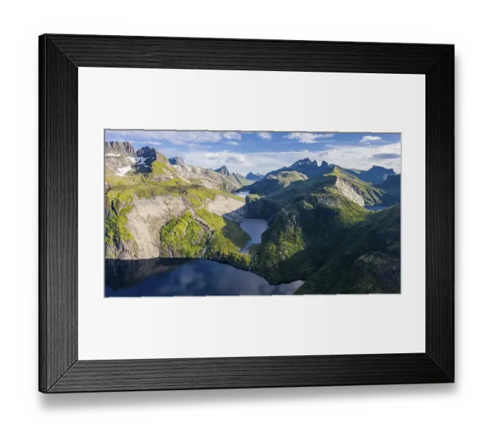 Framed Print : Luftaufnahme, Berglandschaft, Seen und Berge
