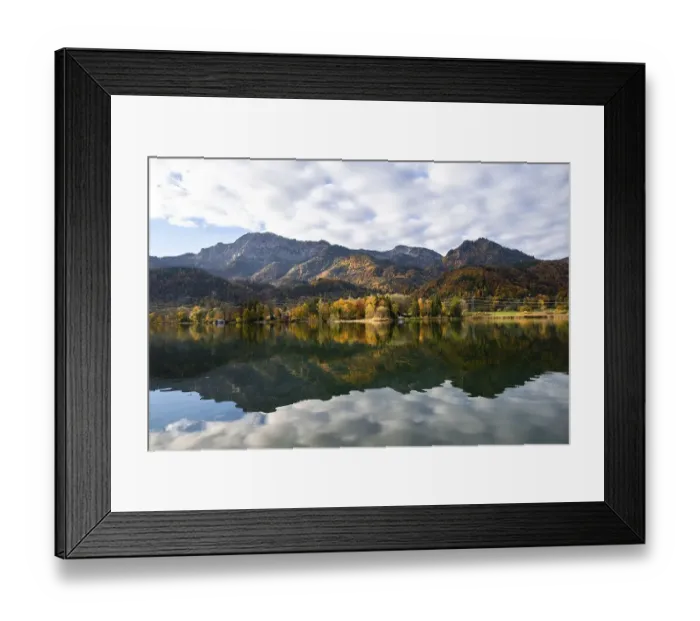 Framed Print : Lake Kochel in autumn, Alpine foothills