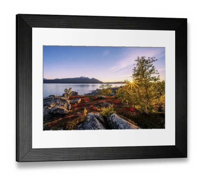 Framed Print : Autumnal fell landscape with lake Akkajaure and mountain range Akka