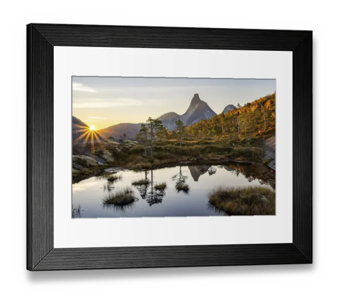 Framed Print : Stetind reflected in small pond