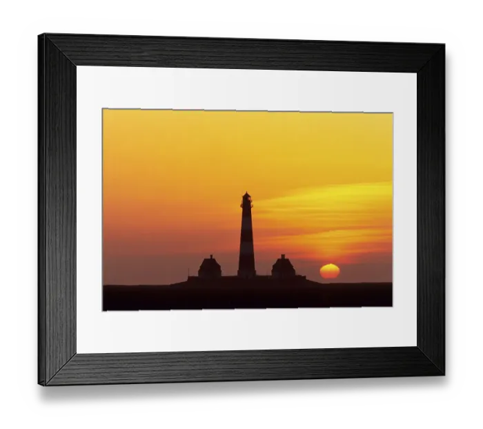 Framed Print : The lighthouse of Westerhever with full moon Framed Print : The lighthouse of Westerhever with full moon