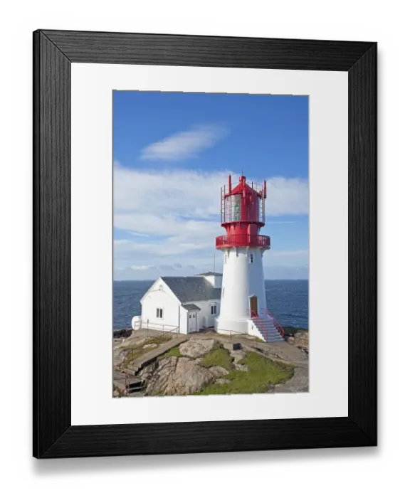 Framed Print : Lighthouse at Lindesnes, the most Southern point of Norway