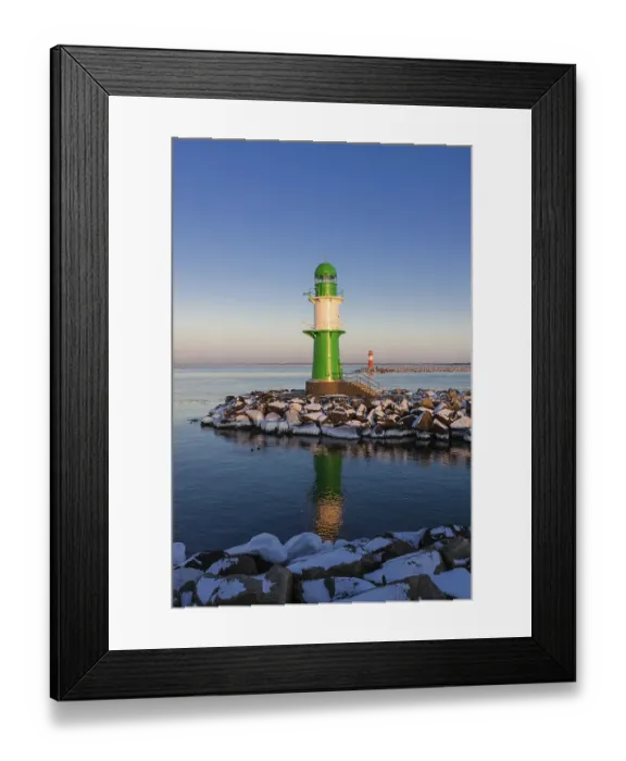 Framed Print : Pier towers in Warnemuende in winter Framed Print : Pier towers in Warnemuende in winter