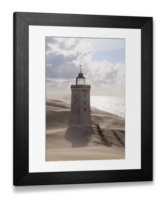 Framed Print : Sandstorm at the lighthouse Rubjerg Knude in North Jutland Framed Print : Sandstorm at the lighthouse Rubjerg Knude in North Jutland