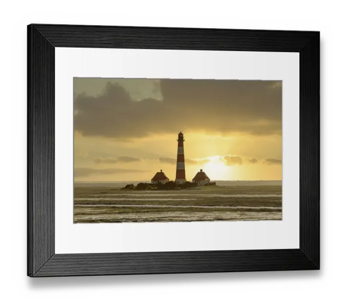 Framed Print : Lighthouse Westerheversand, Westerhever