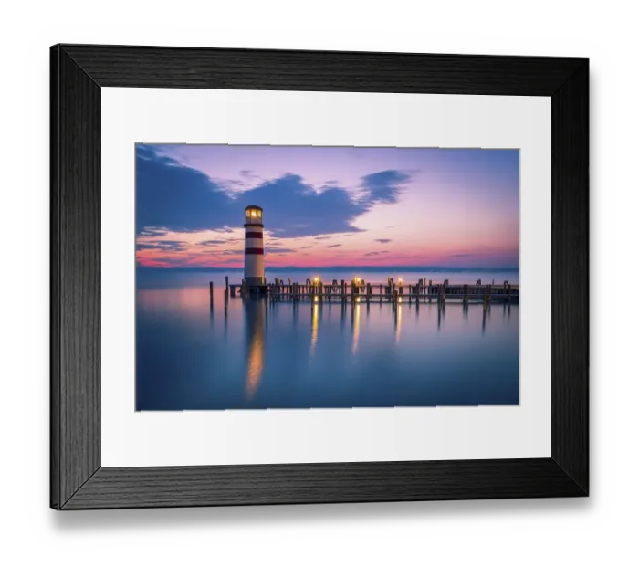 Framed Print : Lighthouse at sunset, Podersdorf am See Framed Print : Lighthouse at sunset, Podersdorf am See