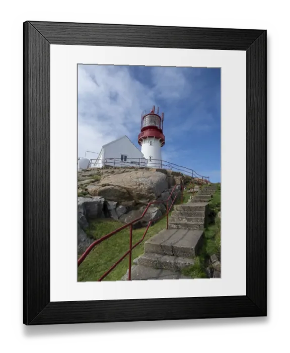 Framed Print : Red-white Lindesnes lighthouse