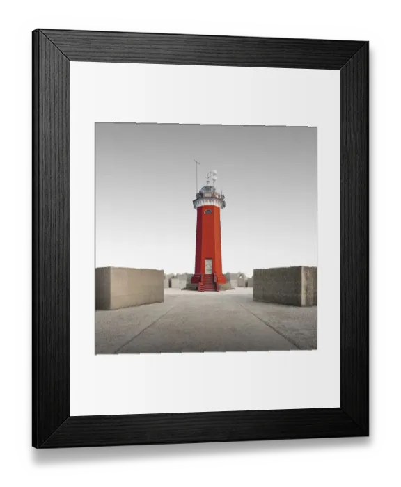 Framed Print : Red lighthouse on the coast of Venice Framed Print : Red lighthouse on the coast of Venice