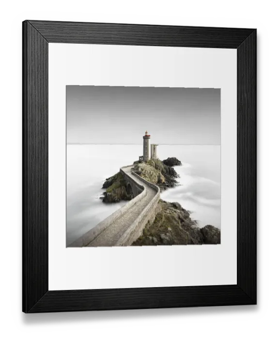 Framed Print : Minimalist long exposure in the square of the Phare de Petit Minou lighthouse on the coast of Brittany